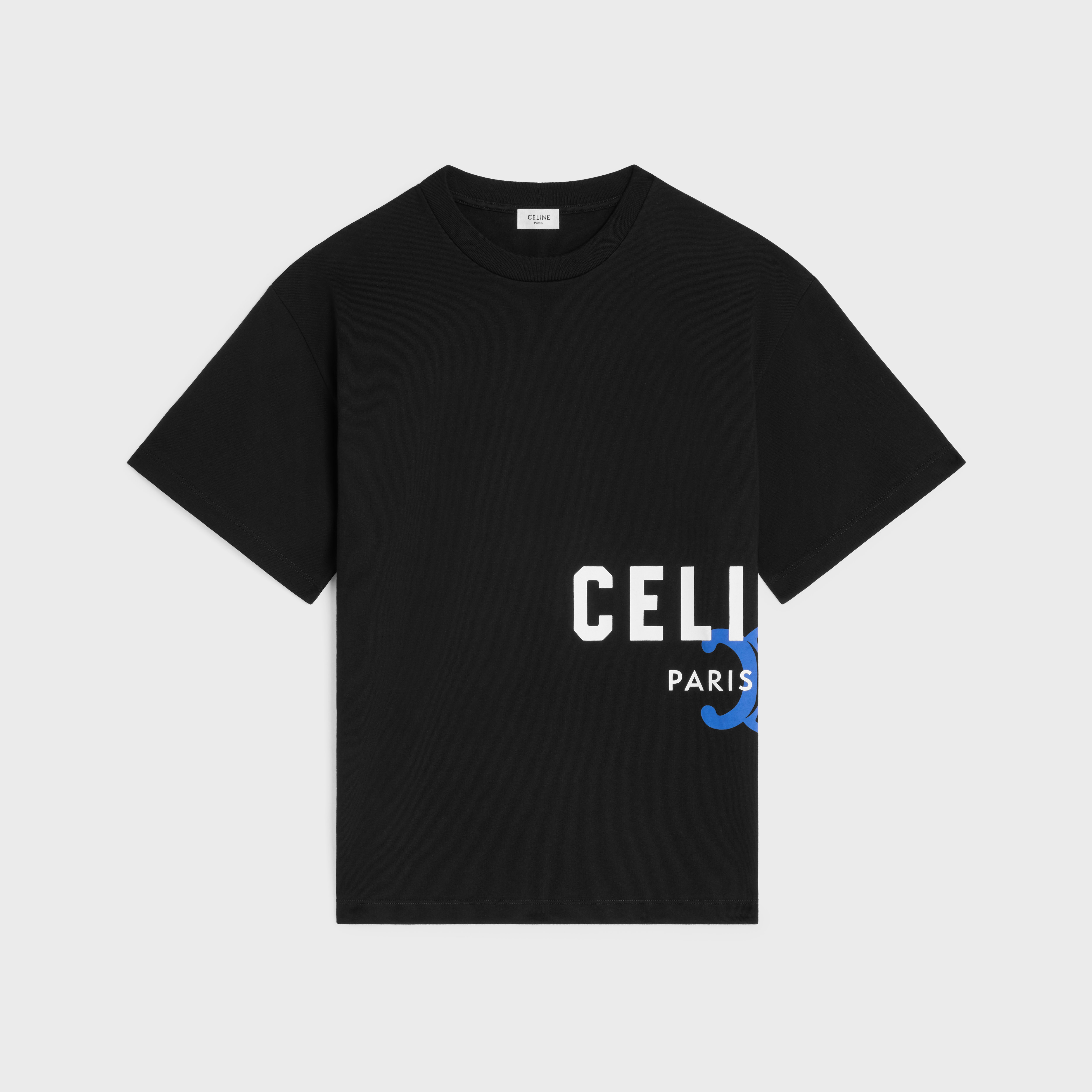 Tシャツ / コットンジャージー - ブラック / ホワイト / ブルー | CELINE